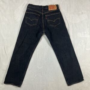 LEVI'S 501 Men's Size 32x30 Washed Black Straight-Leg Button-Fly Denim Jeans